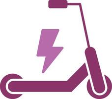 elektrisch scooter glyph twee kleur icoon vector