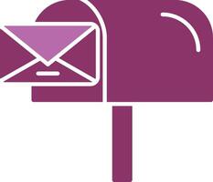 mail doos glyph twee kleur icoon vector