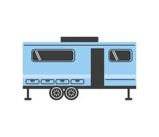 blauwe camperaanhanger vector