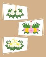 drie Loy Krathong-decoraties vector