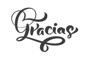 &quot;Gracias&quot; handgeschreven letters vector