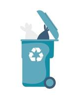 afvalbak recyclen vector