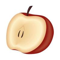 appel half fruit vector