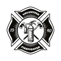 vrijwillige brandweerman badge vector