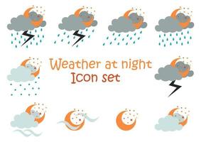 nacht weer illustratie collectie vector