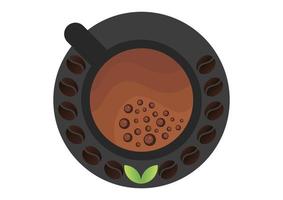 koffie illustratie met een natuurlijk thema vector