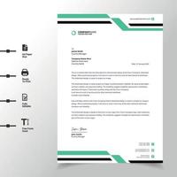 creatief briefpapier zakelijk briefpapier sjabloonontwerp groen modern a4 briefhoofd volledig klaar voor afdrukken en aanpasbaar vector