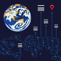 wereldkaart en weerinfographic vector