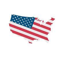 kaart met Amerikaanse vlag vector