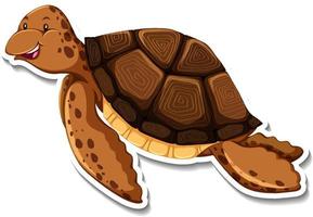 schattige schildpad dieren cartoon sticker vector