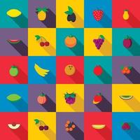 vers fruit set pictogrammen vector