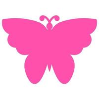 roze vlinder silhouet geïsoleerd op een witte achtergrond. icoon, embleem. vector