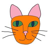 cartoon doodle kat snuit geïsoleerd op een witte achtergrond. vector