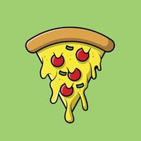 plakje gesmolten pizza illustratie vector