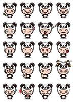 schattige panda mascotte vector ontwerp