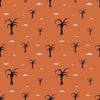 dood boom naadloos patroon oranje ontwerp vector