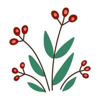vector herfst berry bush pictogram. val plant illustratie. bloemen clipart. schattig plat kinderbedje geïsoleerd op een witte achtergrond