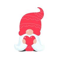 kerst kabouter. een kleine kabouter met een rode wollen hoed. vieren op kerstmis vector