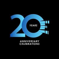 20 jaar verjaardag viering nummer vector sjabloon ontwerp illustratie