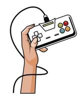 hand met retro controle vector