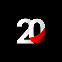 20 jaar verjaardag viering nummer vector sjabloon ontwerp illustratie