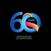 60 jaar verjaardag viering nummer vector sjabloon ontwerp illustratie