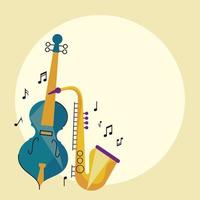 cello en saxofoon vector