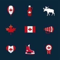 negen Canadese iconen vector