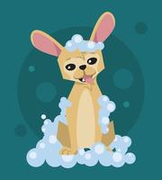 hond cartoon met bubbels vector