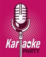 karaoke microfoon roze poster vector