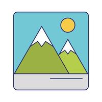 berglandschap pictogram blauwe lijnen vector