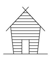 houten hut gevel vector