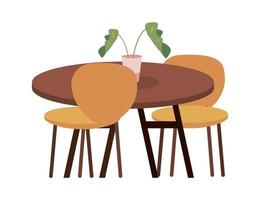 thuis tafel met stoelen vector