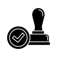 stempel goedgekeurd glyph-pictogram vector