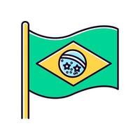 vlag van brazilië groen rgb-kleurpictogram. staat symbool. sterrenbeeld boven de Rio de Janeiro. onafhankelijkheid van het Zuid-Amerikaanse land. geïsoleerde vectorillustratie vector