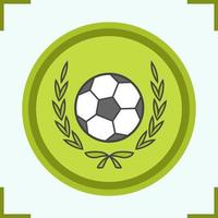 voetbal kampioenschap competitie kleur pictogram. voetbal in lauwerkrans. geïsoleerde vectorillustratie vector