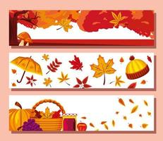 herfst seizoen banners vector