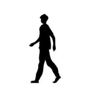 silhouet man lopen vector