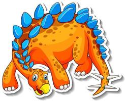 stegosaurus dinosaurus stripfiguur sticker vector