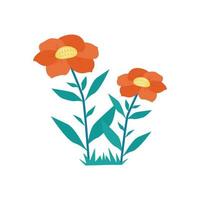 twee koraal bloemen. vectorobjecten in vlakke stijl. bloemen elementen vector