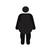 dikke man in vooraanzicht silhouet icon vector