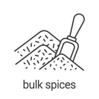 bulk specerijen lineaire pictogram. smaakstof, kruiden. dunne lijn illustratie. specerijen winkel contour symbool. vector geïsoleerde overzichtstekening