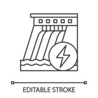 hydro-elektrische dam lineaire pictogram vector