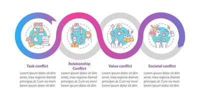 verschillende conflicten vector infographic sjabloon