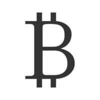 bitcoin teken glyph pictogram. silhouet symbool. cryptogeld. negatieve ruimte. vector geïsoleerde illustratie