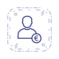 Euro met Man Vector Icon