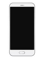 Smartphone met het zwarte scherm dat op witte achtergrond wordt geïsoleerd. vector