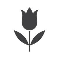 tulp icoon. silhouet symbool. negatieve ruimte. vector geïsoleerde illustratie