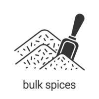 bulk specerijen glyph icoon. silhouet symbool. kruiden winkel. negatieve ruimte. vector geïsoleerde illustratie