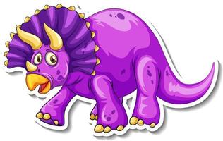 triceratops dinosaurus stripfiguur sticker vector